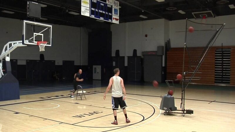 Practicing Rebounding Skills with a Basketball Shooting Machine